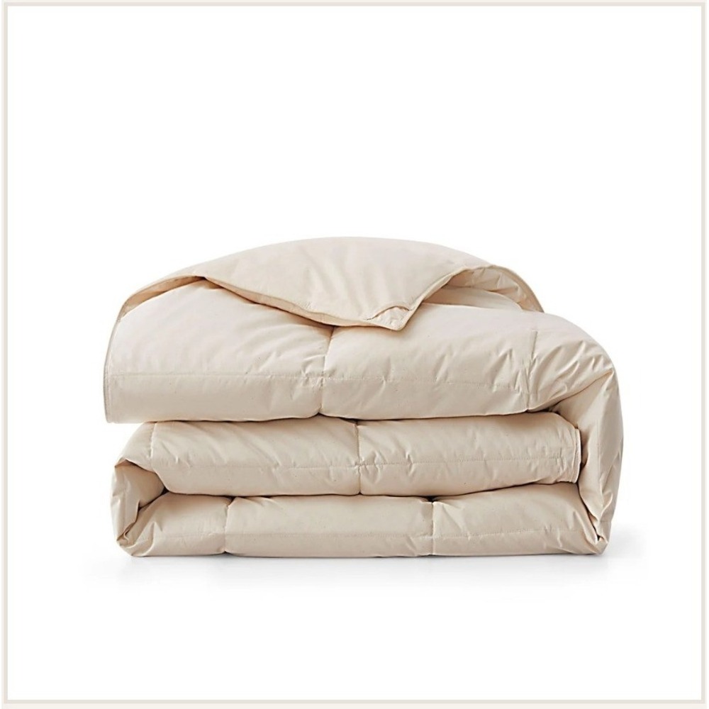 Puredown Comforter Full/Queen Cream Goose Feather Down Duvet Insert